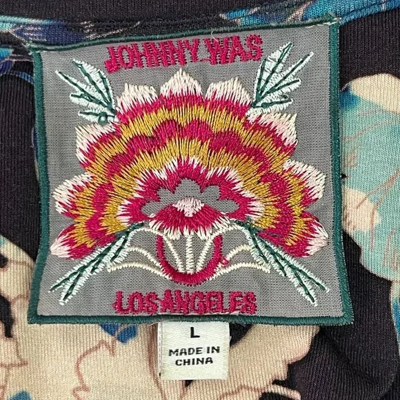 Johnny Was Women's Blue Purple Chryssy Long Sleeve V-Neck Blouse Size Large - Picture 5 of 7